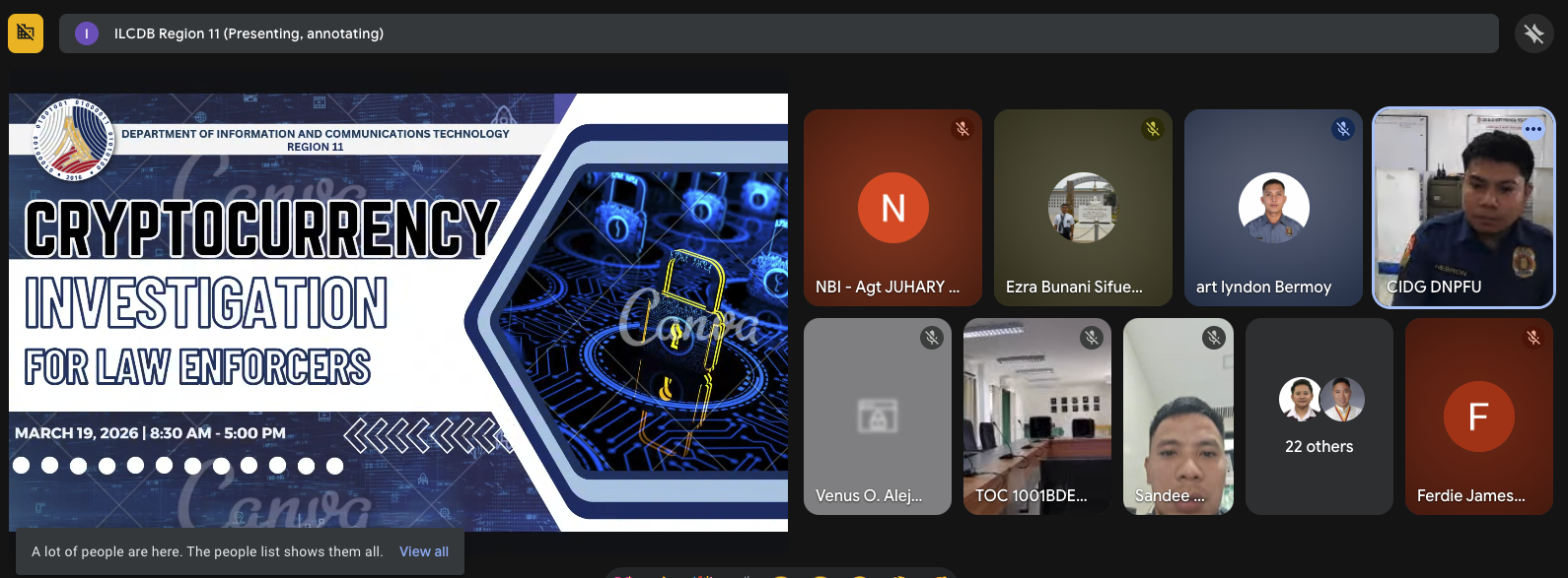 BPAP cryptocurrency investigation capability-building session for law enforcement and government agencies in DICT Region XI